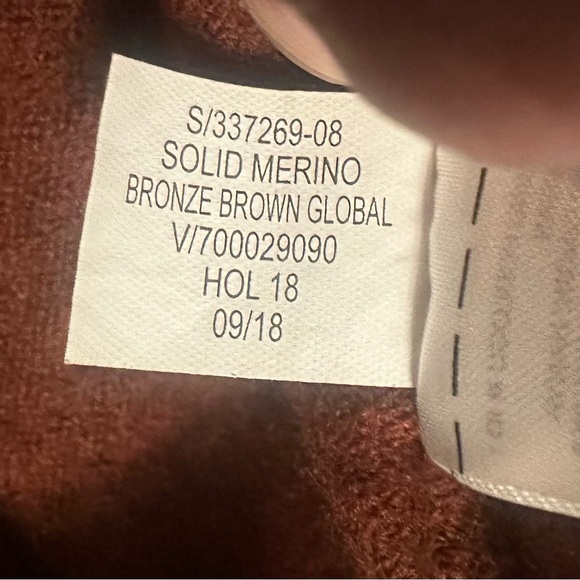 EUC Banana Republic Sweater Italian Merino Wool by Baruffa Bronze Brown womens L - Picture 8 of 9